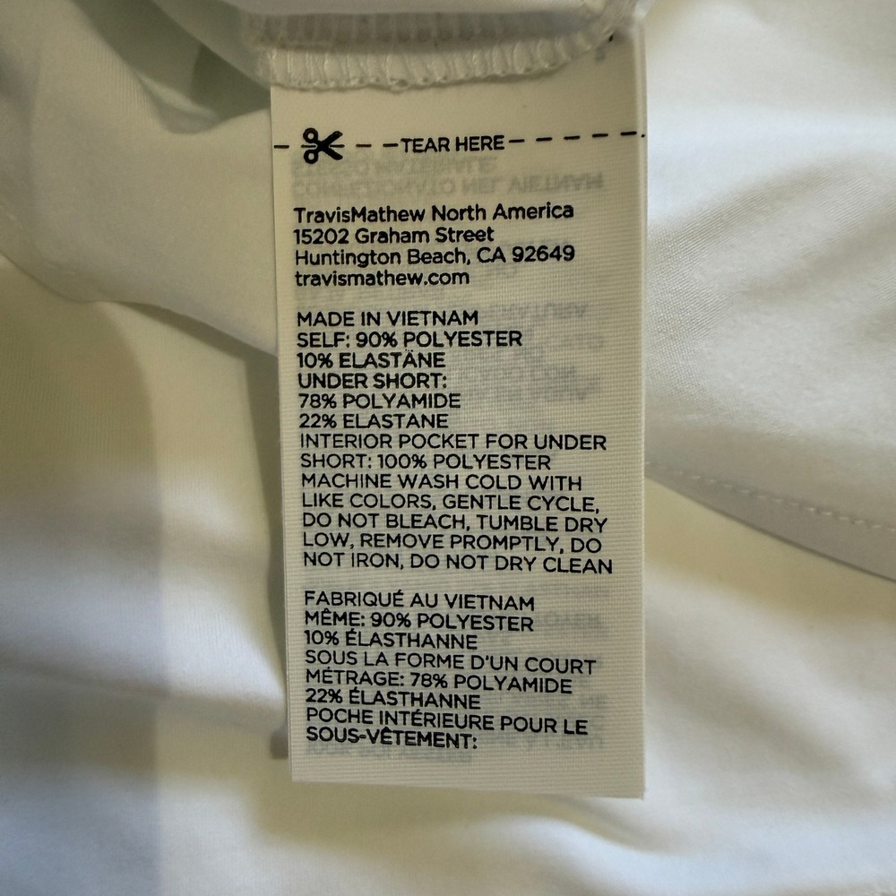 Travis Mathew White Active Running Shorts XL Flowy Clean Girl Tennis Golf Sporty - Picture 8 of 9